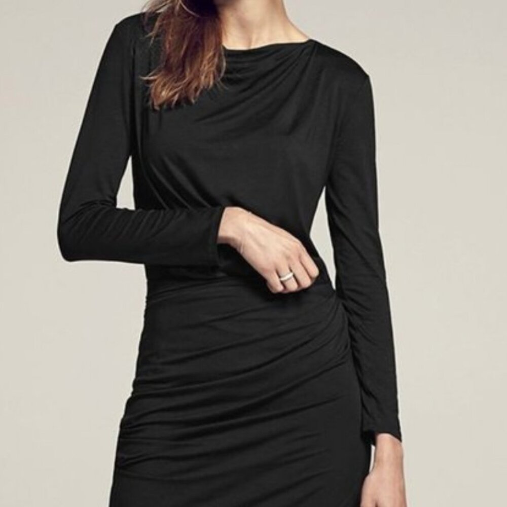 MM. Lafleur Black Winfrey Ruched Top Size Large